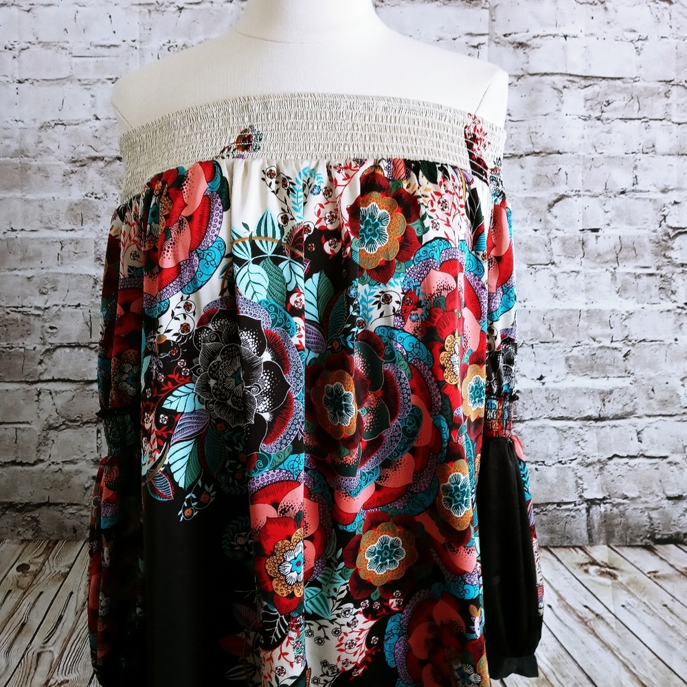 7TH AVENUE DESIGN STUDIO NEW YORK & COMPANY Women's Blouse size L Off Shoulder